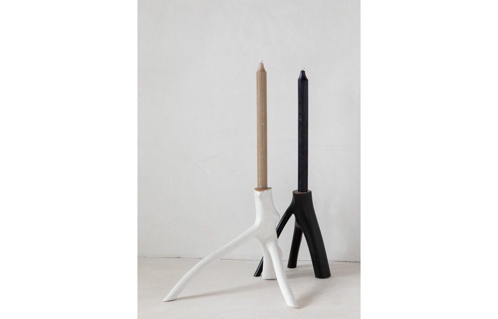 The Triple Twig Candle Holder - White