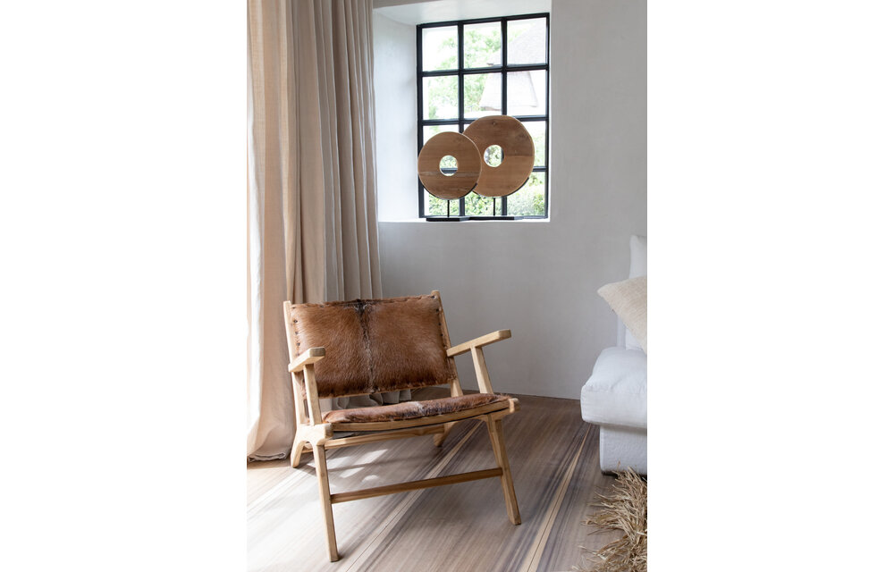 The Teak Disc on Stand - Natural - L