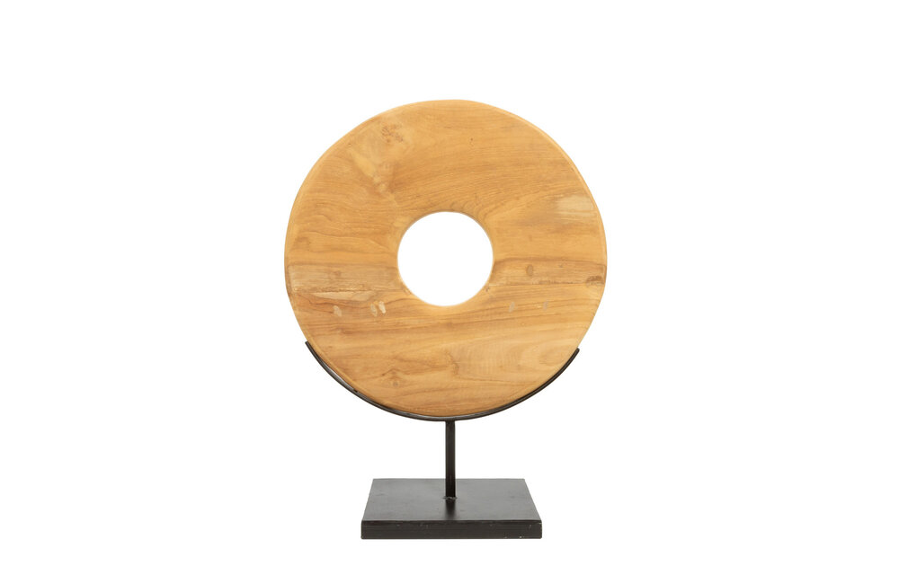 The Teak Disc on Stand - Natural - M