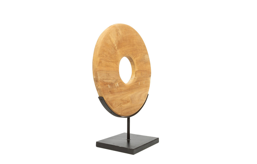 The Teak Disc on Stand - Natural - M