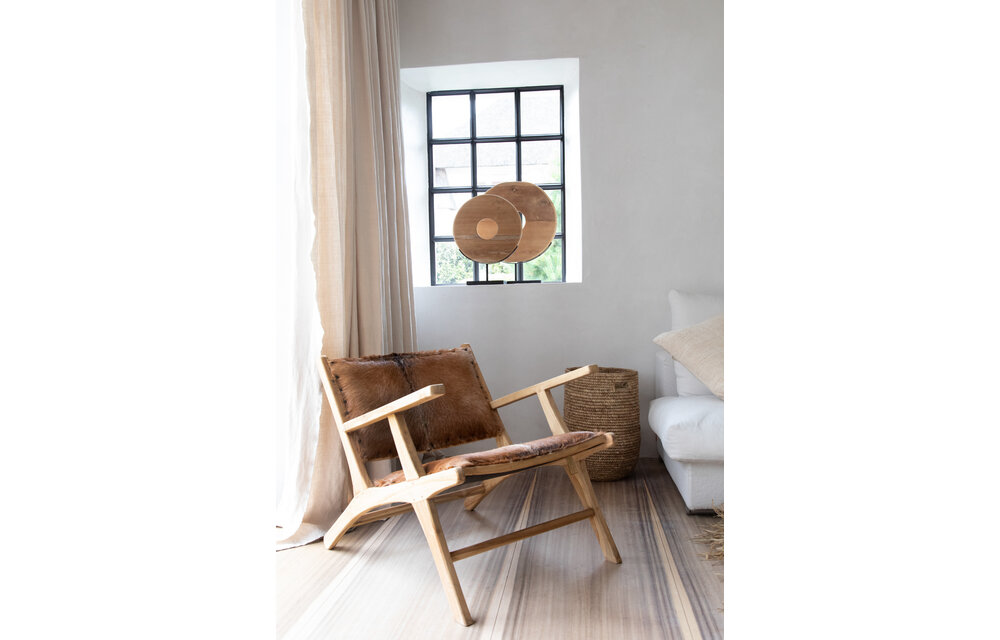 The Teak Disc on Stand - Natural - M