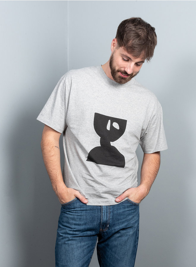 Line t-shirt grijs print
