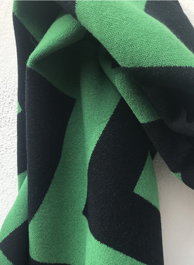 Vertical zigzag scarf groen