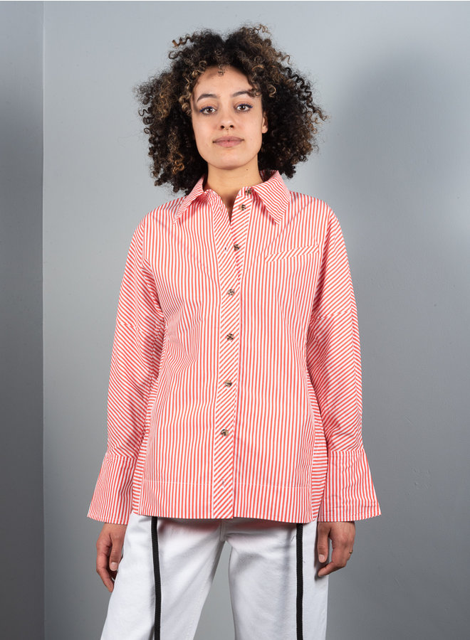 F6773 blouse streep rood