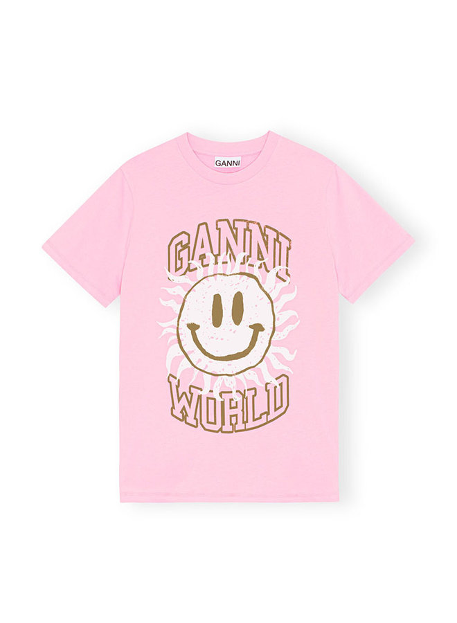 Basic smiley t-shirt roze