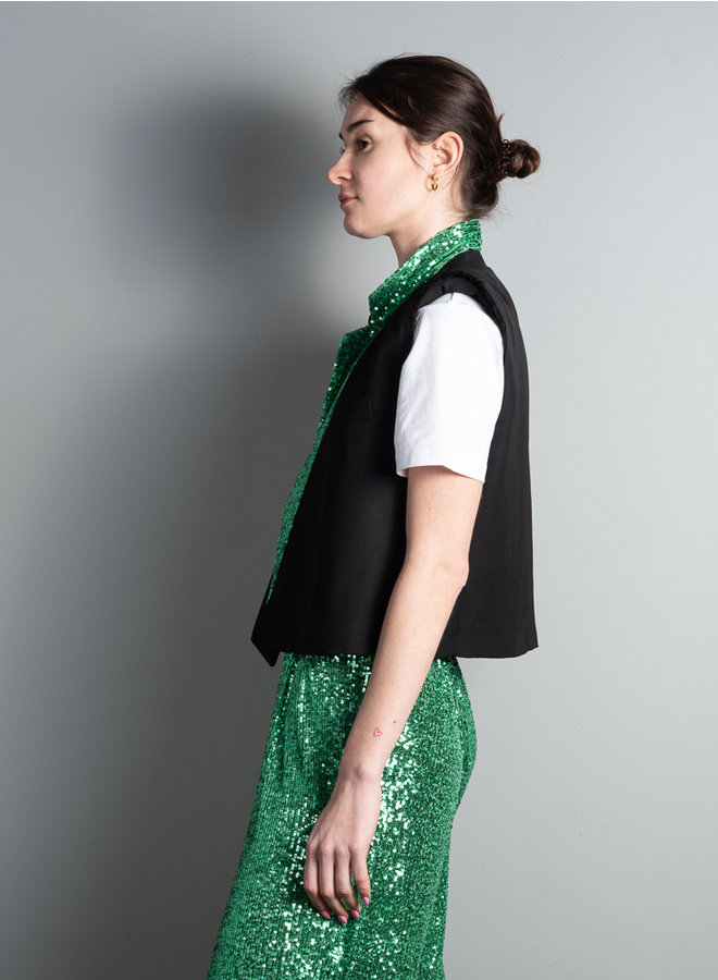 Sparkle vest zwart/groen