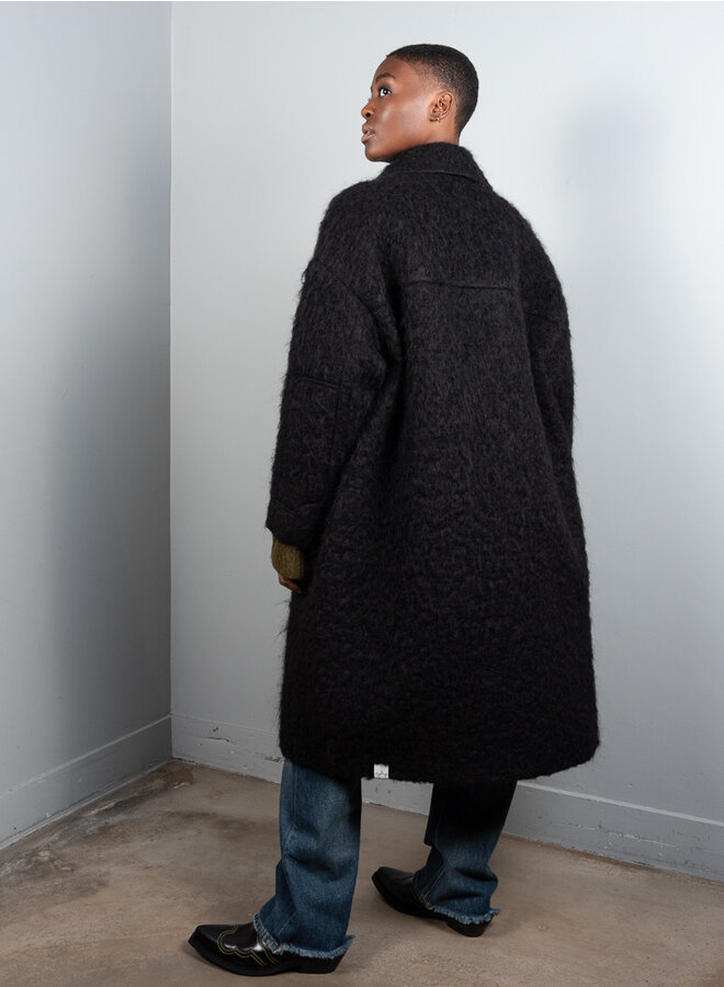 T96 Furry jas zwart