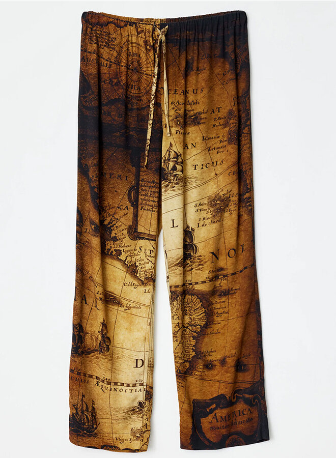 Tir map print brown broek