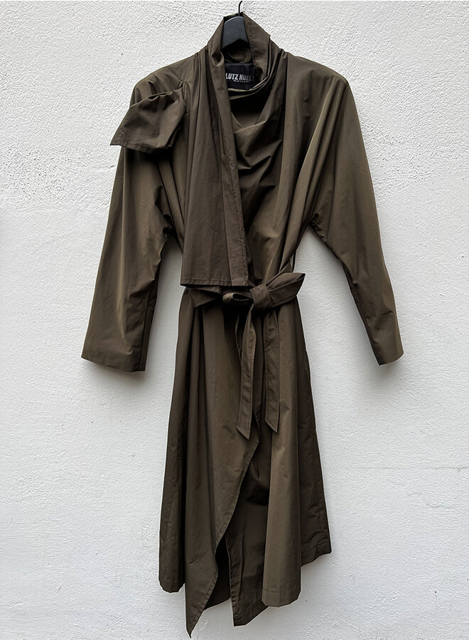 Wrap coat green/brown