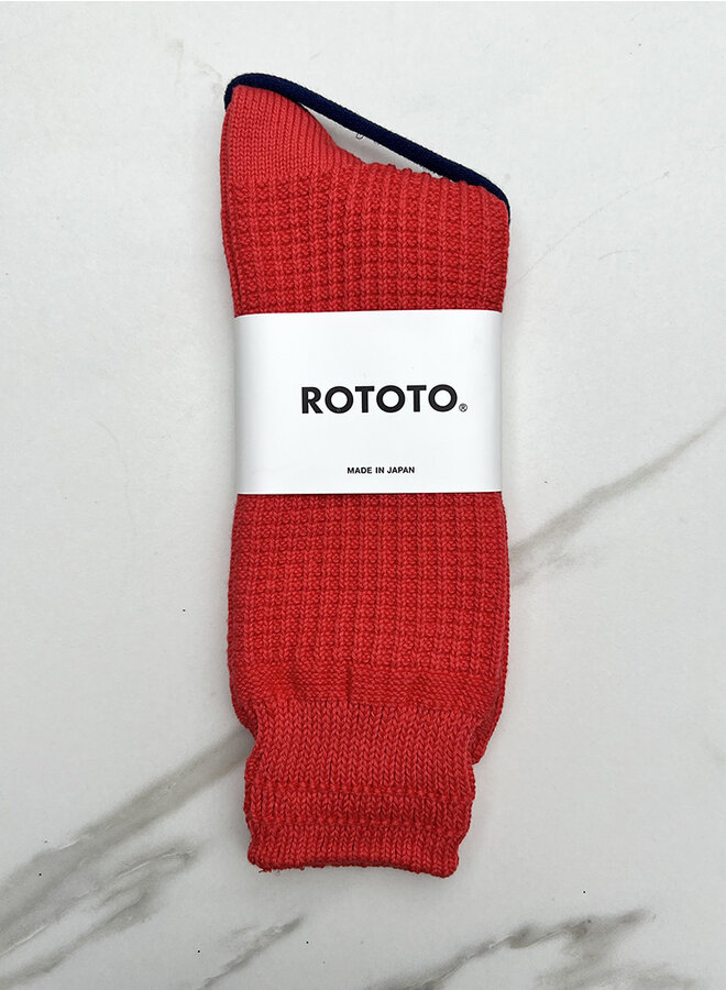 Waffle sock red