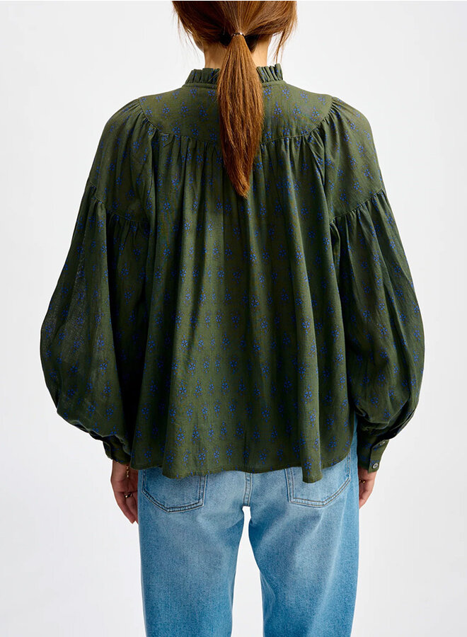 Diana blouse green print