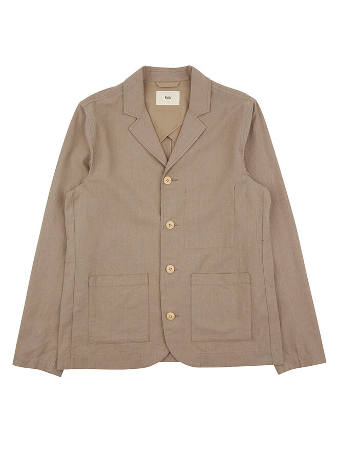 Patch linnen Jacket beige