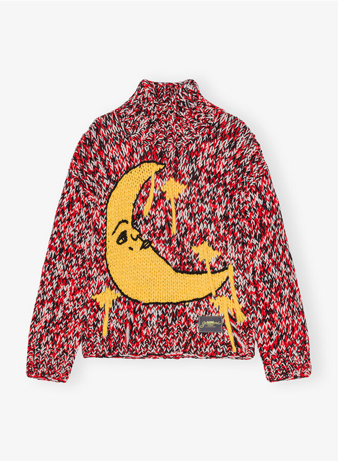 Graphic wool handknit