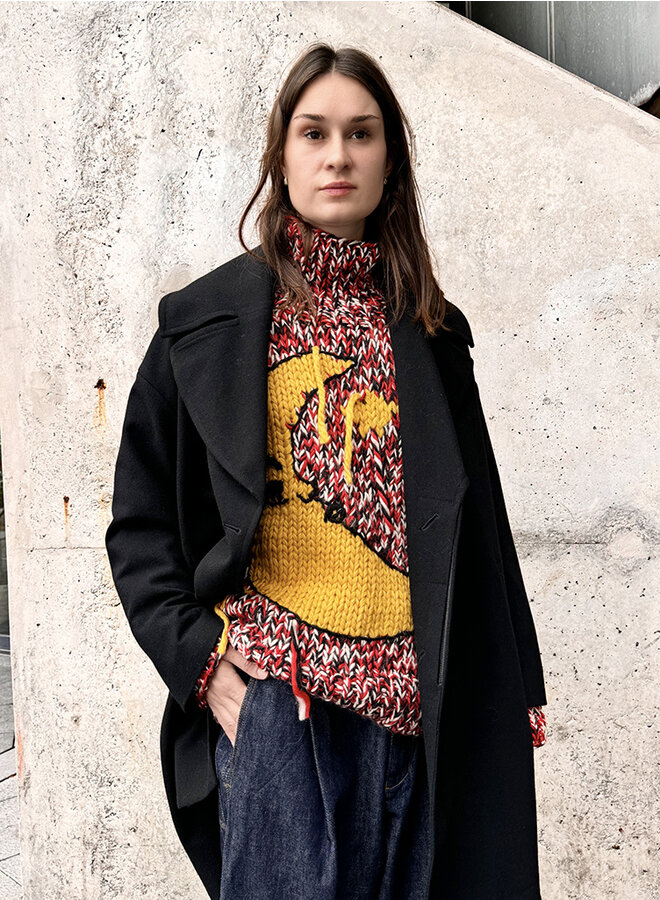 Graphic wool handknit