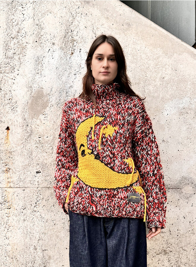 Graphic wool handknit