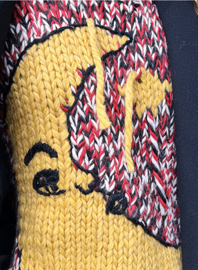 Graphic wool handknit