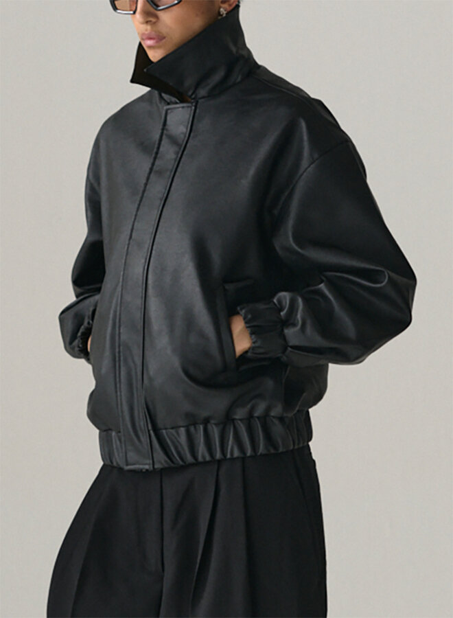 PUFF DAD faux leather black