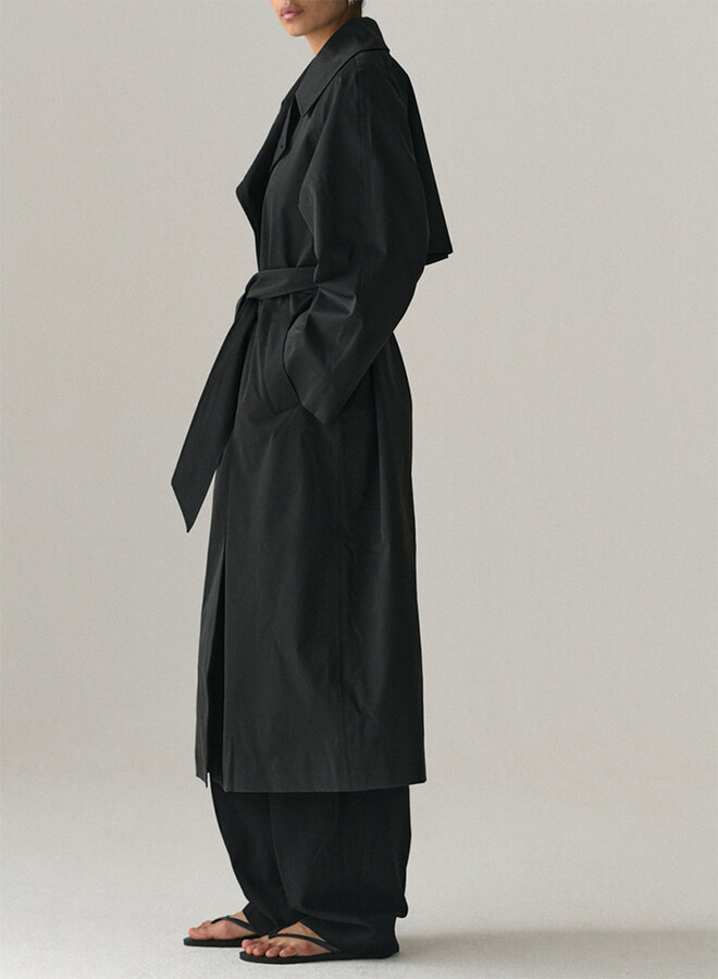 ROOMY TRENCH BLCK