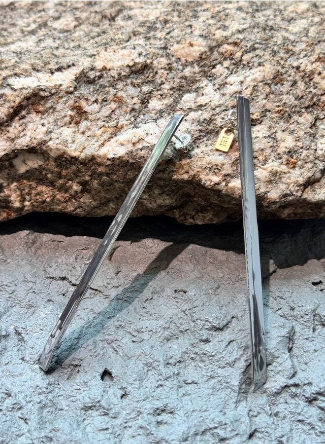 Gray Long oorbel inox