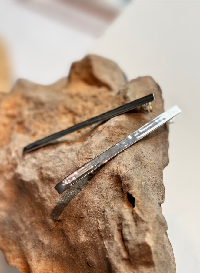 Gray Long oorbel inox