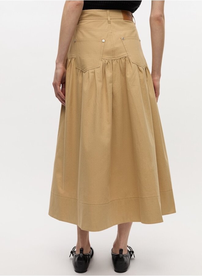 Suiting long skirt khaki
