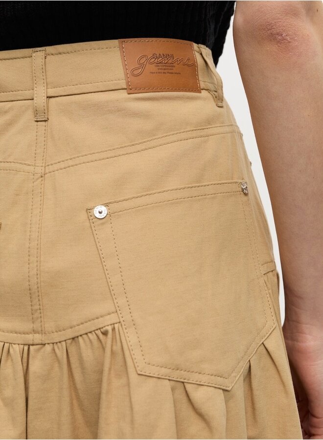 Suiting long skirt khaki