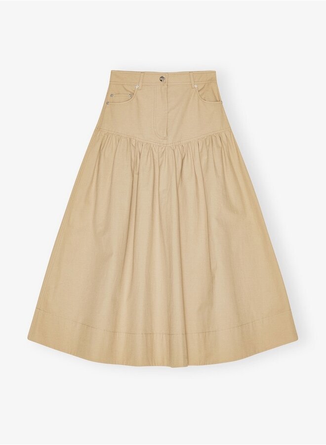 Suiting long skirt khaki