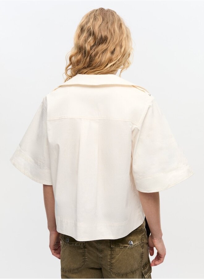 Cowl neck blouse ecru