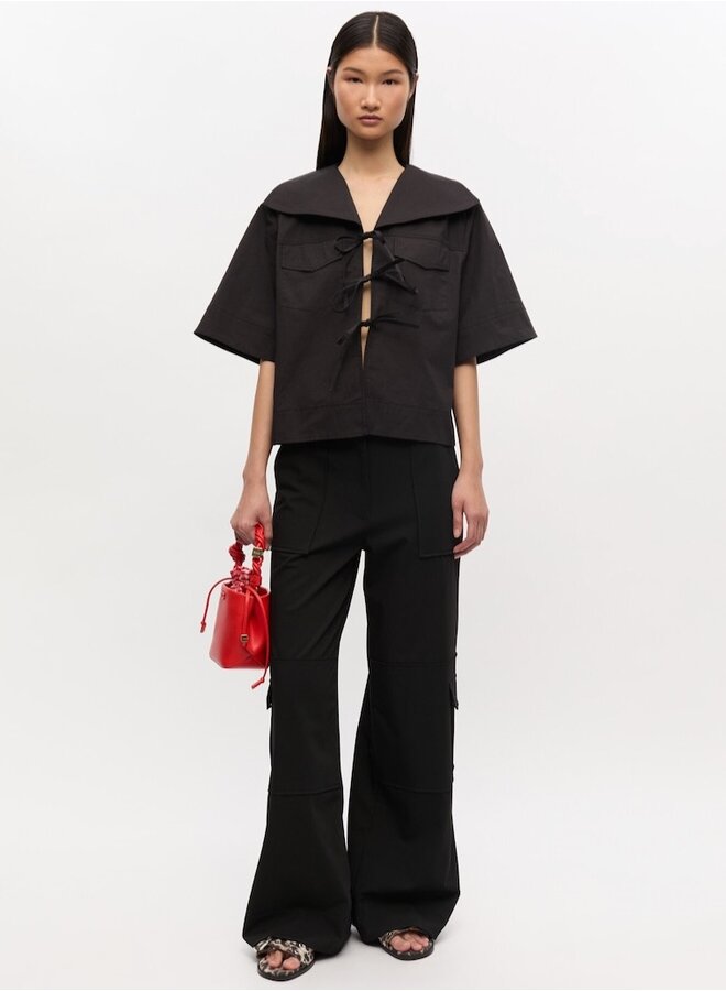 Cowl neck blouse black