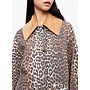 Canvas midi jacket leopard