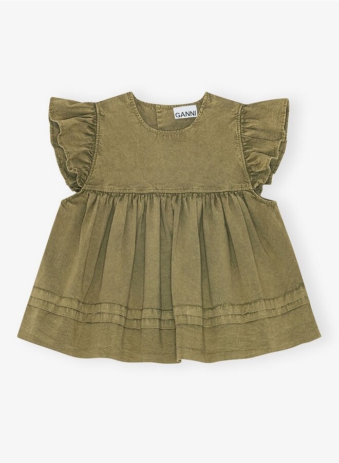 Frill top boa-kaki
