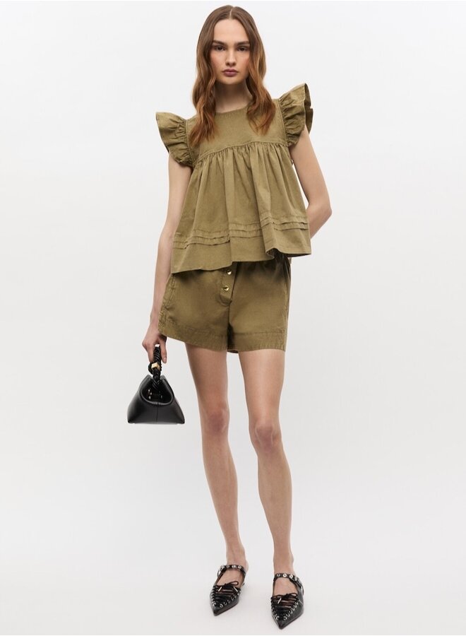 Frill top boa-kaki