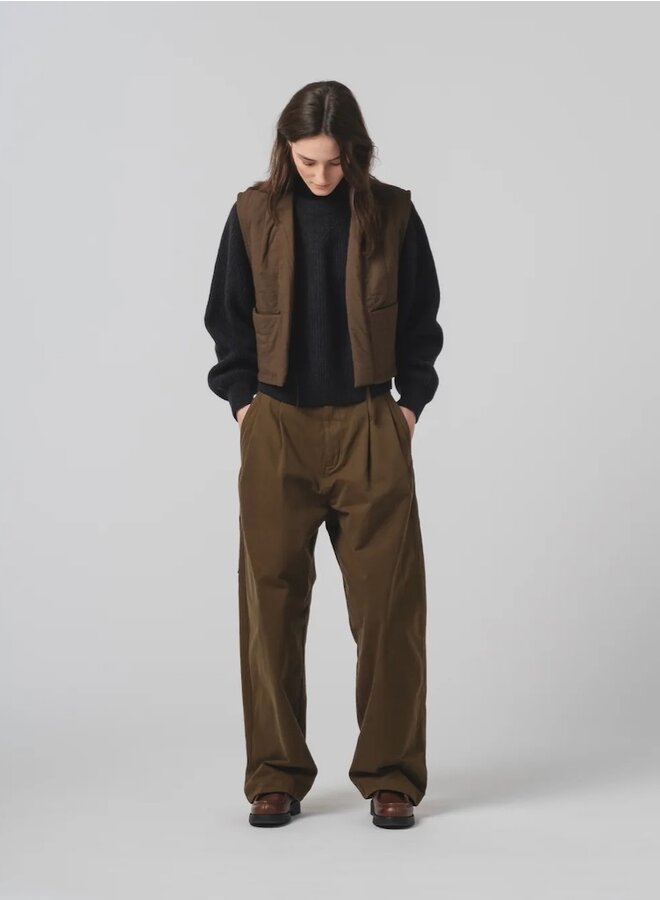 Cropped vest brown
