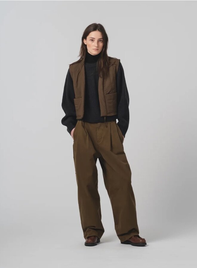 Cropped vest brown