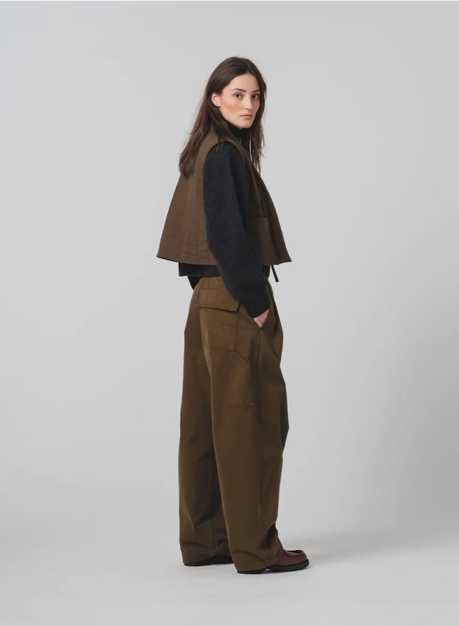 Cropped vest brown
