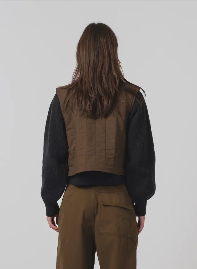 Cropped vest brown