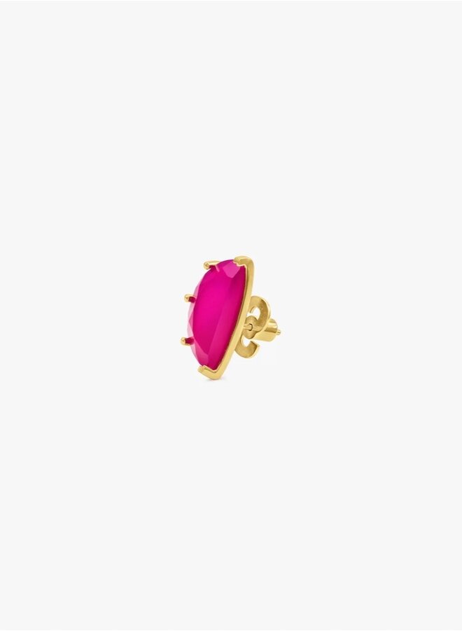 Half cut earring pink