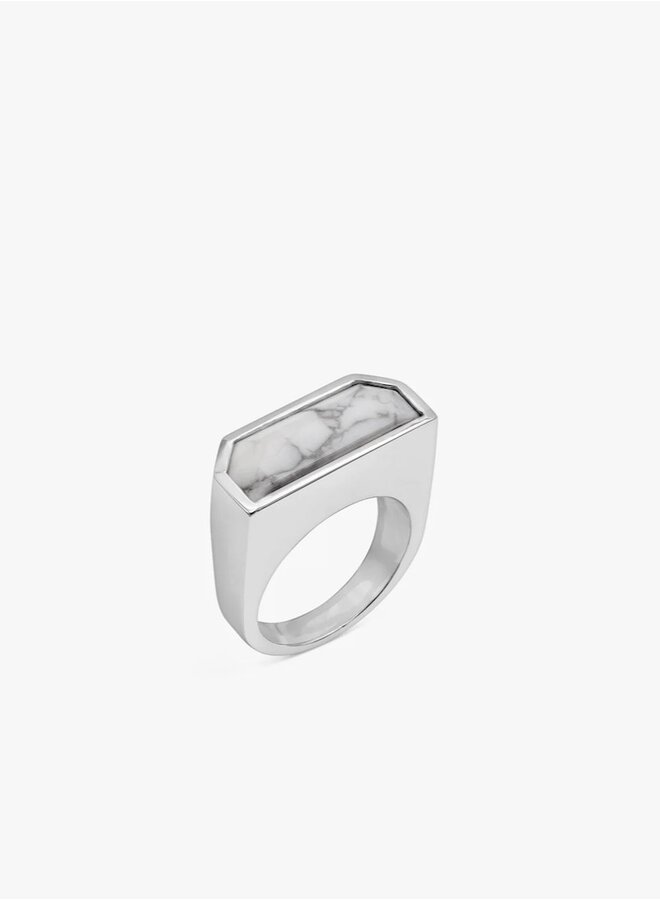 Half cut Howlite ring