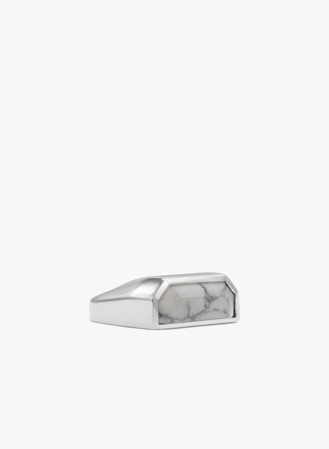 Half cut Howlite ring