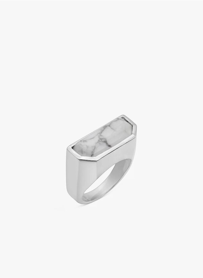 Half cut Howlite ring