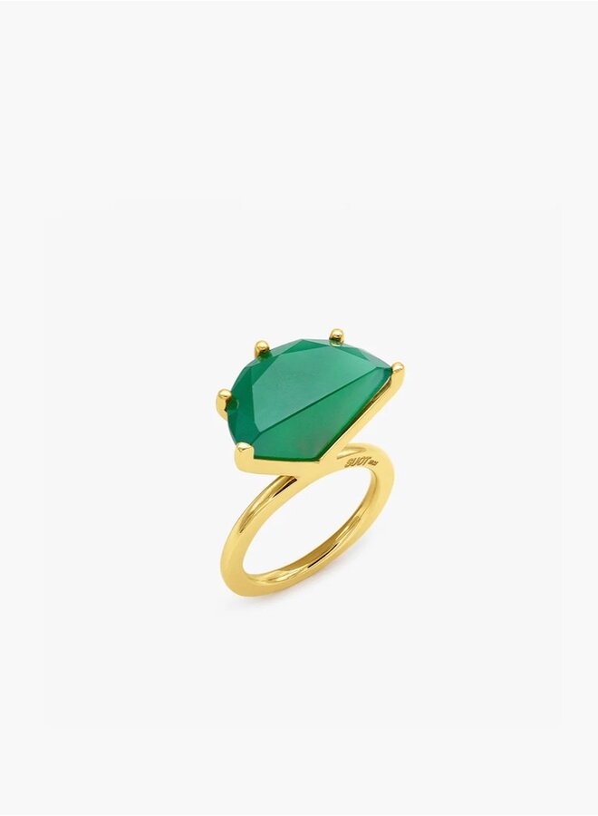 Half cut green ring