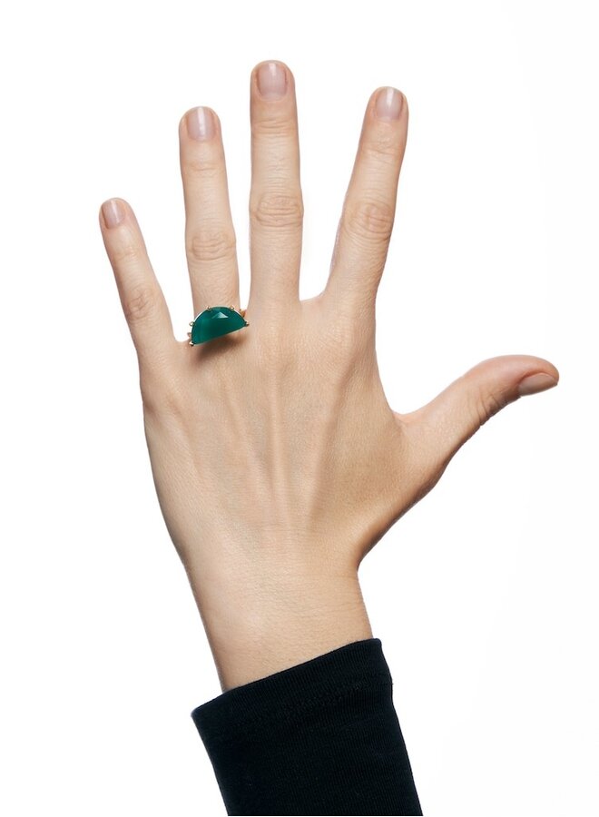 Half cut green ring