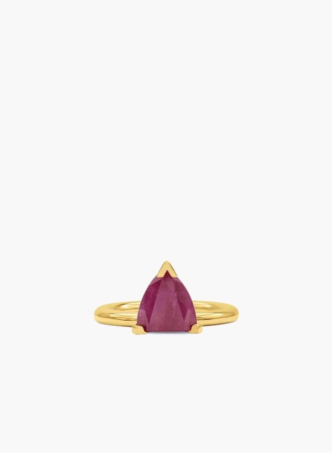 Half cut ruby ring