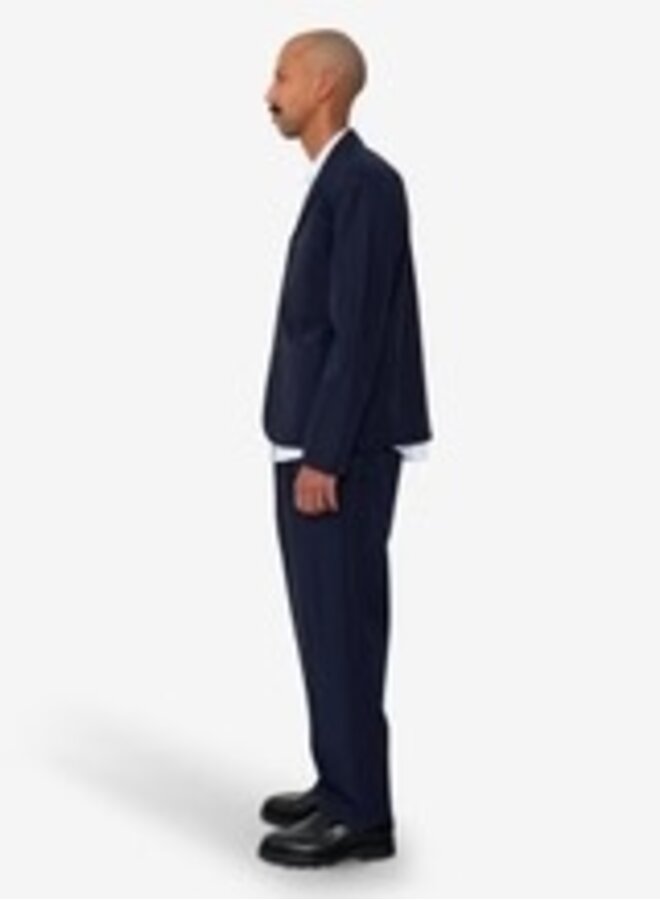 Wide blazer navy tech slub