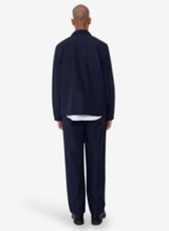 Wide blazer navy tech slub
