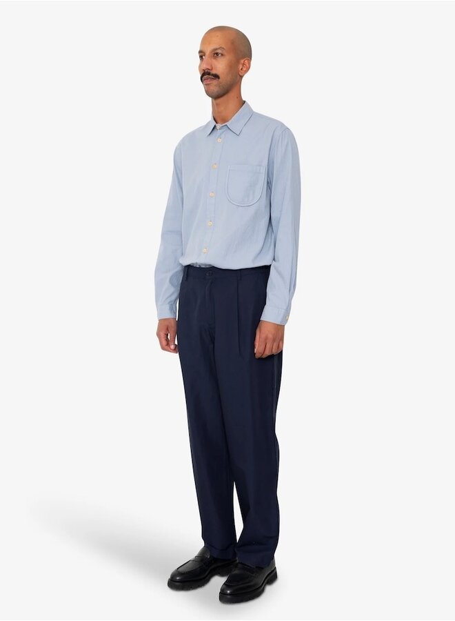 Wide pant navy tech slub