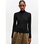 Sheer flower top turtleneck black