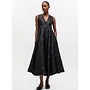 Satin cloque dress black