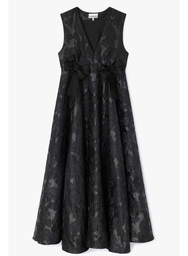 Satin cloque dress black