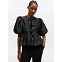 Satin peplum top black